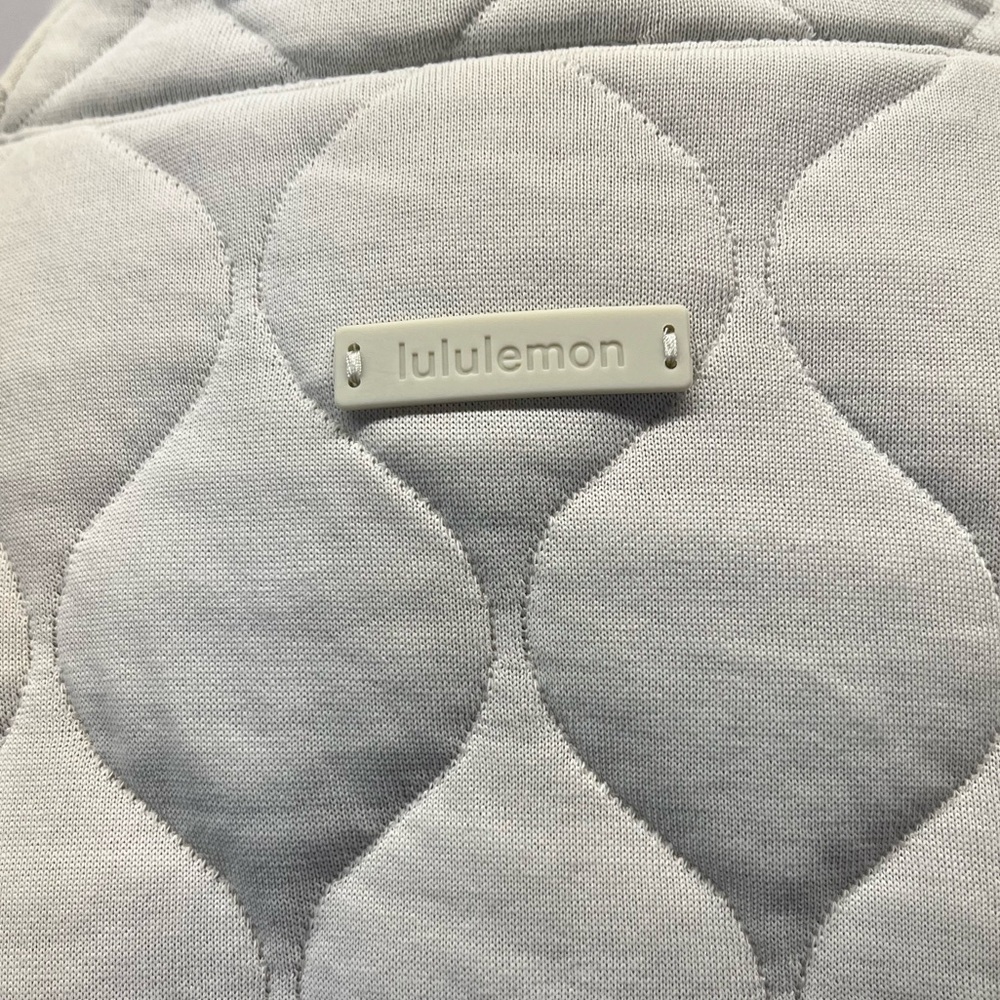 Lululemon Beige Cream Long Sleeve Scuba Oversized Quilted 1/2 Zip Top Sz. M/L - Picture 6 of 8